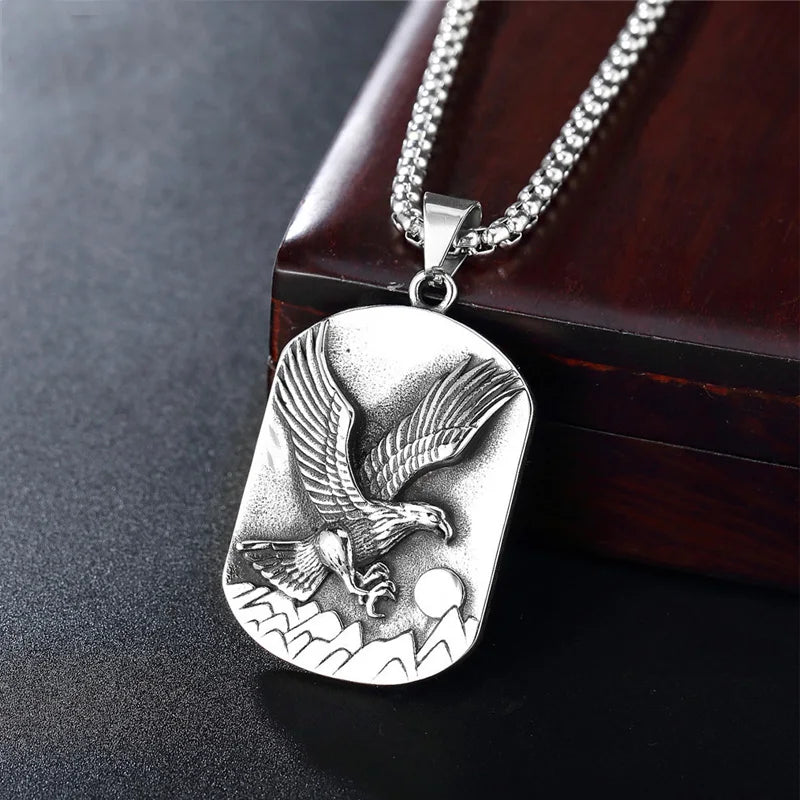 Eagle Wings Pendant Necklace — Stainless Steel