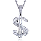 Iced Out Dollar Pendant — 925 Silver