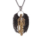 Vintage Punk Mythology Style Metal Sexy Angel Goddess Pendant Necklace for Men Women Classic Mysterious Souvenir Jewelry