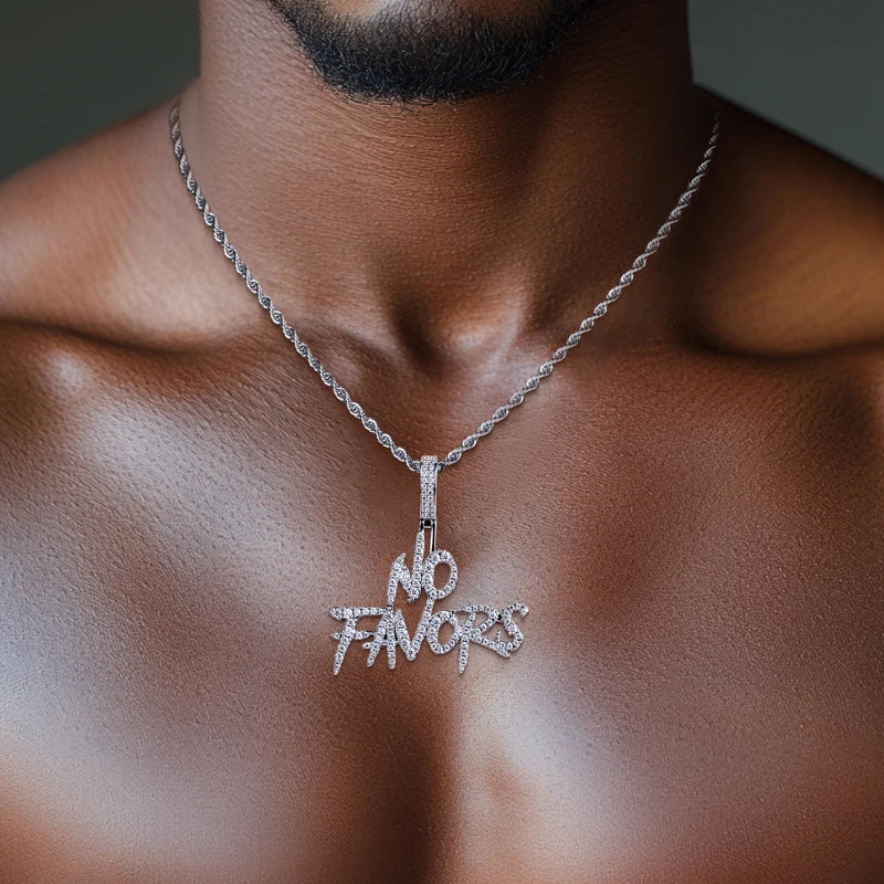 Iced Out Letter Pendant — 14K Gold