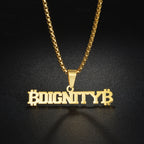 Atoztide 50cm Personalized Custom Names Pendant Necklace Stainless Steel Gold Color Cuban Thick Chain for Men Women Jewelry Gift