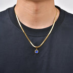 Stone Cuban Chain Pendant Necklace — SS