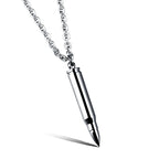 Personality Hip Hop Bullet Commemorative Pendant Domineer Titanium Steel Men's Necklace Bullet Pendant Bulk Order Cool Handsome