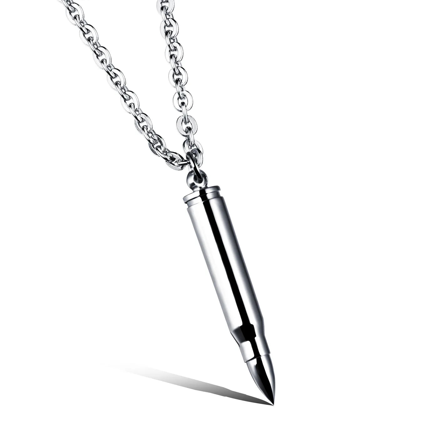 Personality Hip Hop Bullet Commemorative Pendant Domineer Titanium Steel Men's Necklace Bullet Pendant Bulk Order Cool Handsome
