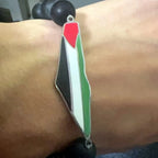 Palestine Flag Steel Bracelet Beaded Hand