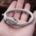 Vintage Nordic Viking Stainless Steel Snake Head Bracelet For Men Boys Rock Hip Hop Animal Bracelets Punk Charm Fashion