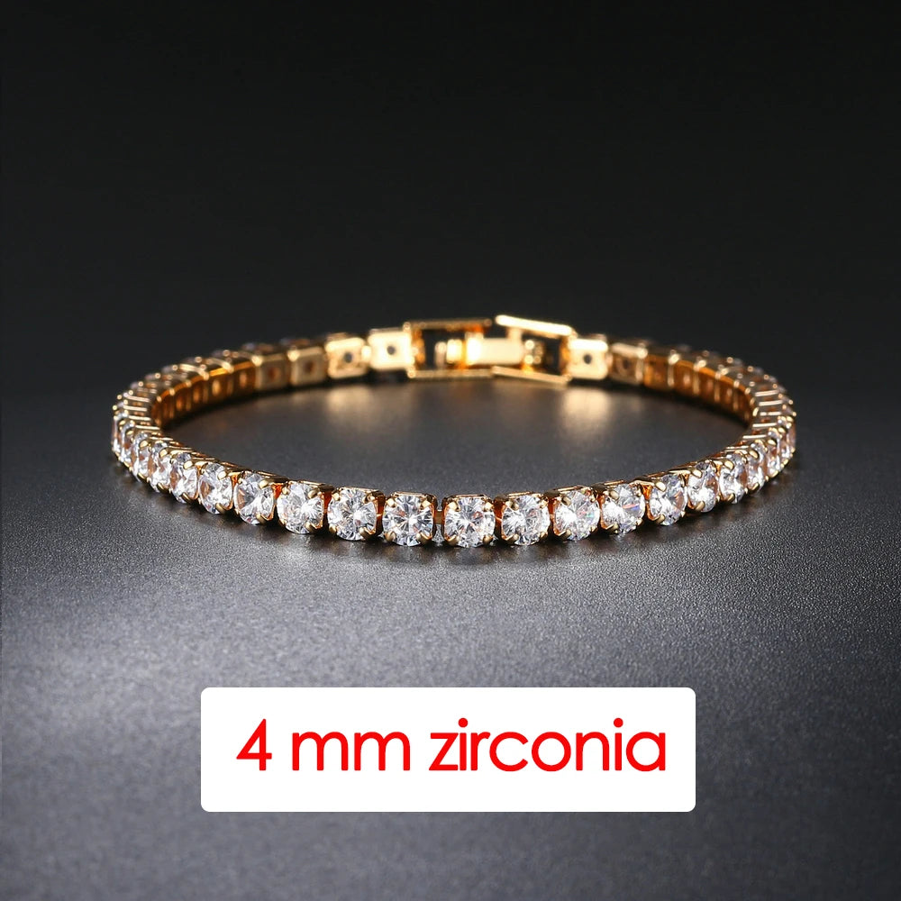Iced Out Tennis Bracelet Stainless Steel 3/4/5MM