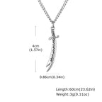 Zulfiqar Sword Pendant Necklace for Men,Islamic Imam Ali Zulfiqar Pendant Necklace,Talisman Amulet Religious Gift