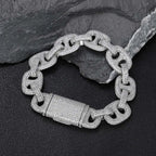 Iced Out Cuban Bracelet Stainless Steel Pig Nose