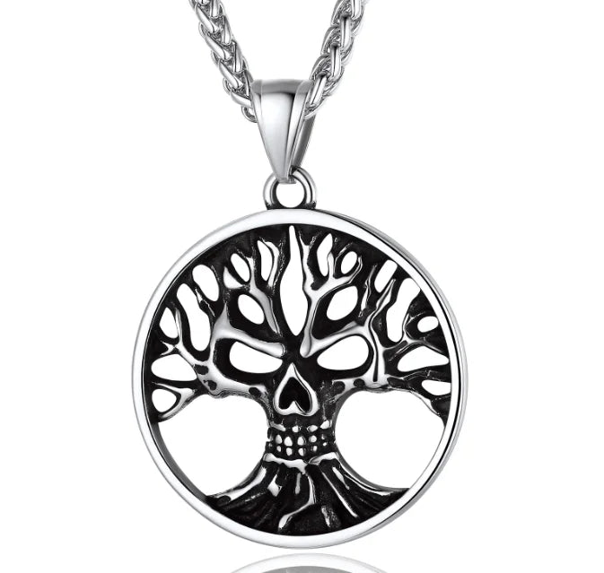 Skull Pendant Necklace — Stainless Steel Gothic