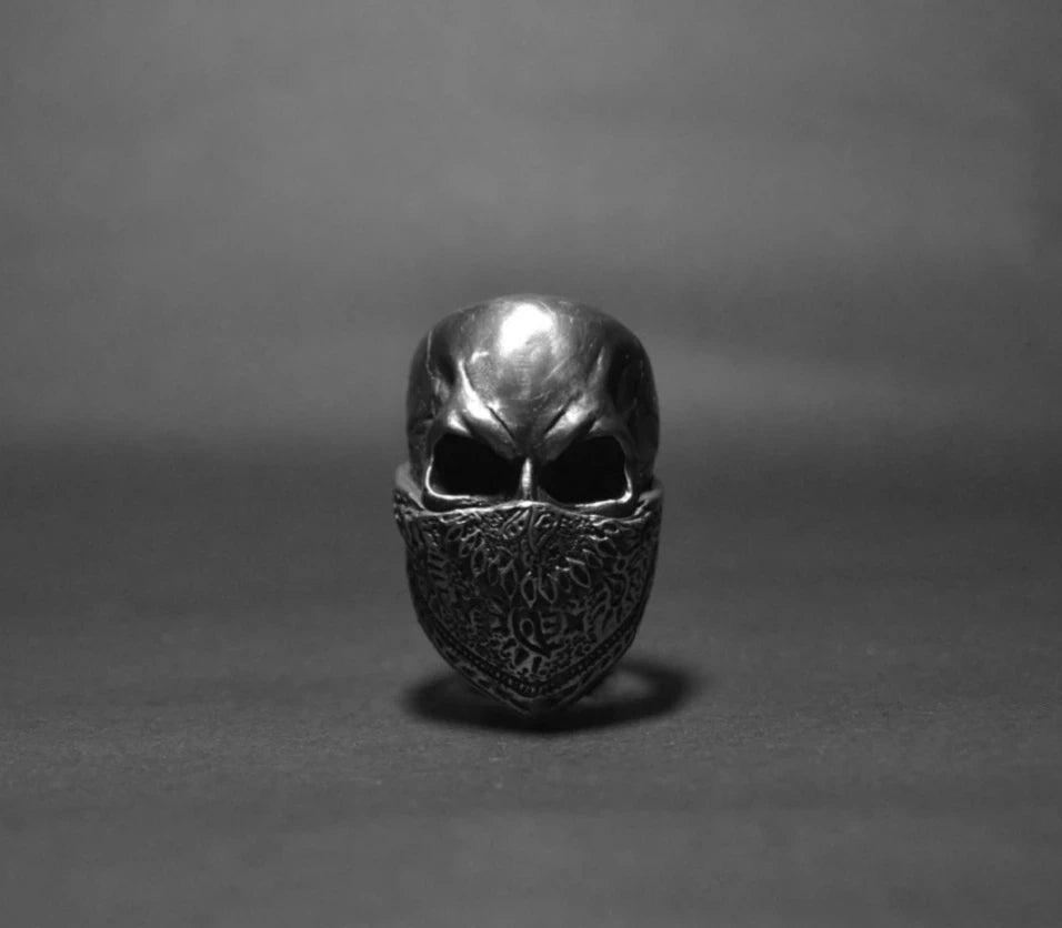 Onlysda Cool Men's Calvarium Skull Ring With Cross Gothic 316L Stainless Steel Biker Anel Motorcycle Band jewellery Gift