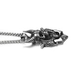 Viking Horned Skull Pendant Necklace — Nordic