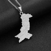 Pakistan Map Urdu Pendant Necklace — Stainless Steel