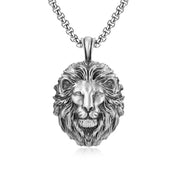 Vintage Lion Head Pendant Necklace — Stainless Steel