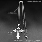 Orthodox IC XC Cross Pendant Necklace — Stainless Steel
