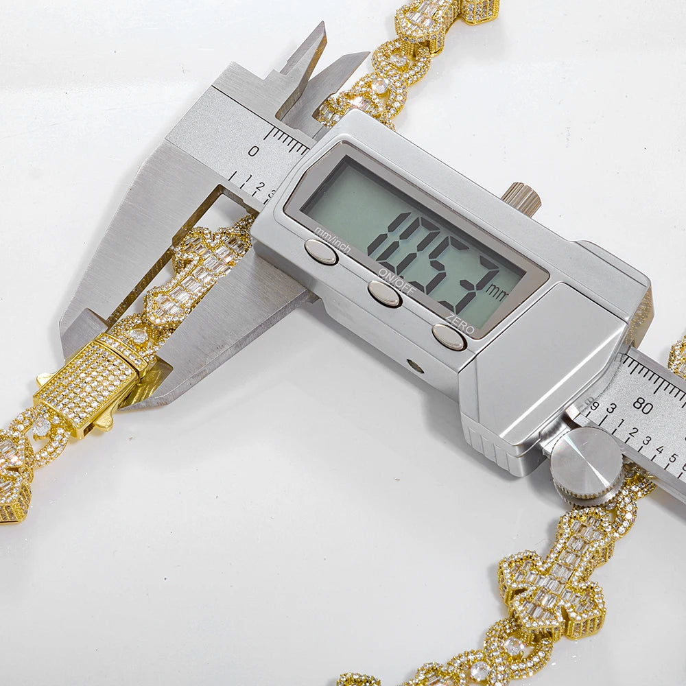 Cross Cuban Chain Necklace Iced Out Stainless Steel