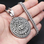 Mayan Symbol Pendant — Black Stainless