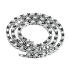 4/5mm 1 Row Black White Crystal Cz Stone Tennis Chain Hip Hop Choker Necklace Bling Iced Out Rock Jewelry For Men Women 18inch