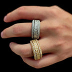 Iced Out Cuban Spinner Ring Stainless Steel