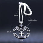 Belphegor Seal Round Pendant Necklace — Stainless Steel