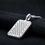 Iced Out Rectangle Pendant — 925 Silver