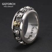 Vintage Skull Spinner Ring — Silver