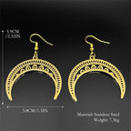 Moon Gold Pendant Witchcraft Divination Hoop Crescent