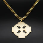 Celtic Cross Gold Pendant Necklace — Stainless Steel