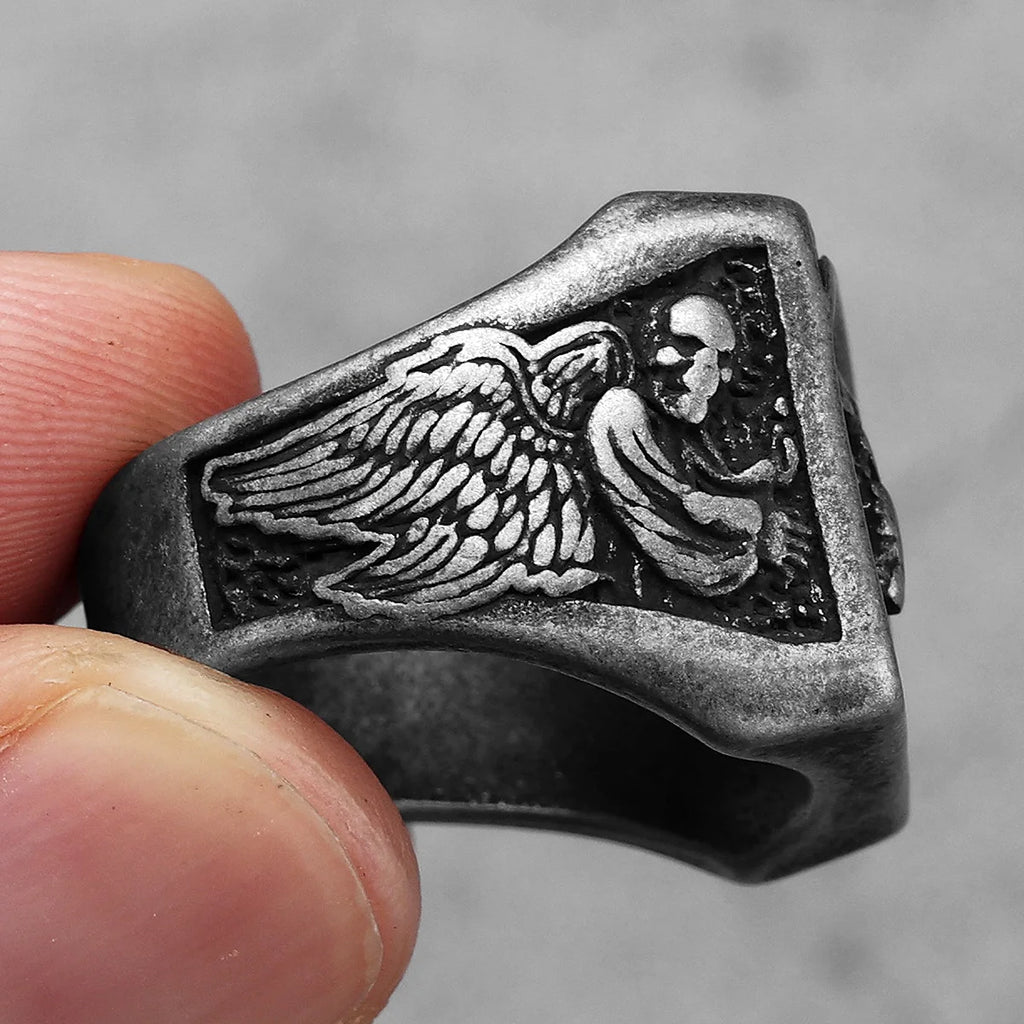 Grim Reaper Skull Ring — Stainless Steel