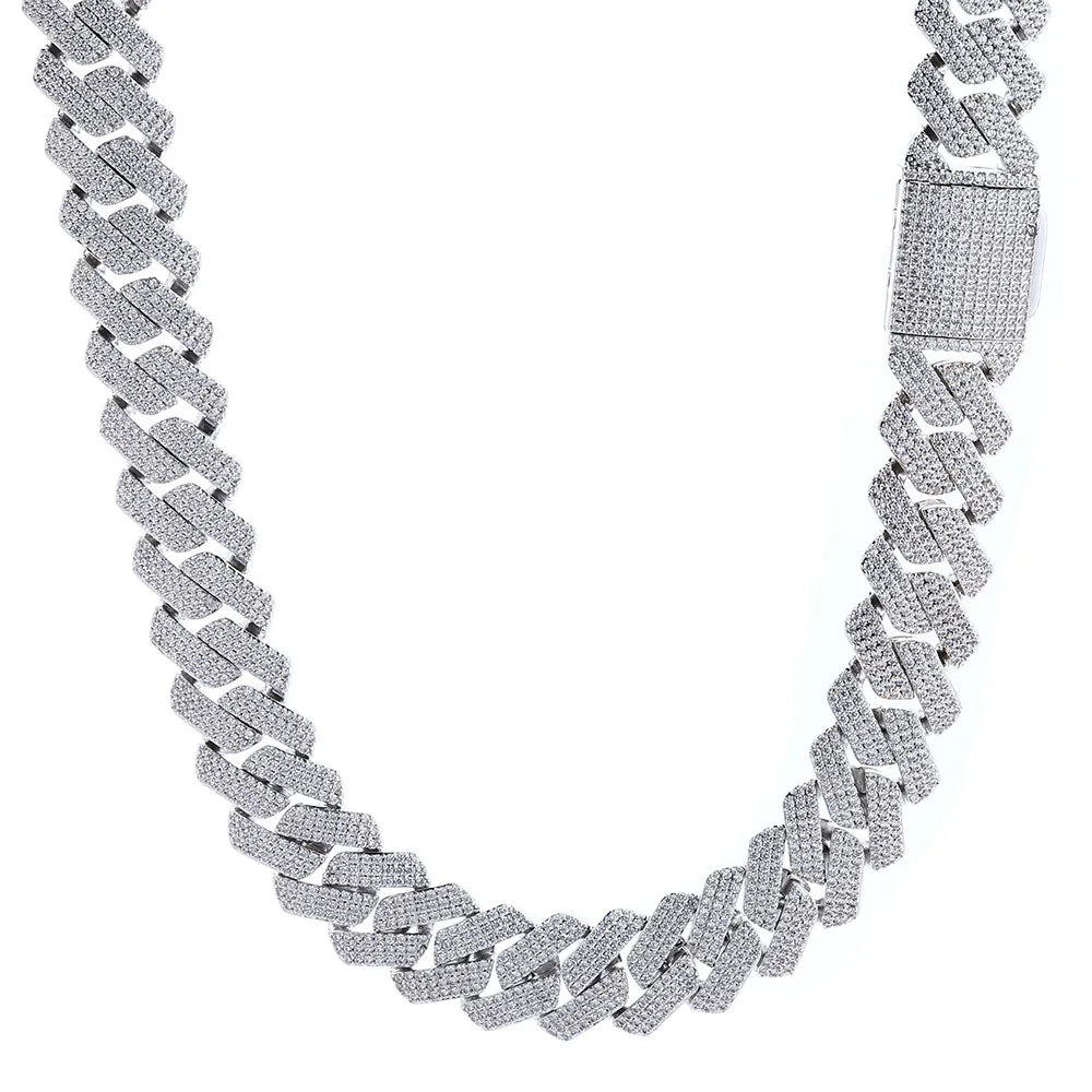 2026NUOYA 20MM Width Iced 5A CZ Miami Cuban Necklace Hip Hop Rapper Two Color Cuban Link Chain Chrismas Jewelry Gift