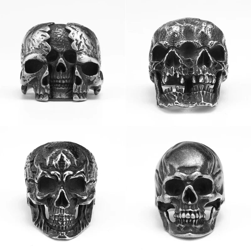 Multi Style Gothic Skull Rings Stainless Steel Fashion Personality Hip-hop Men Ring Biker Party Charm Jewelry Gift