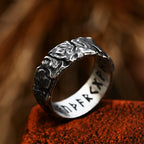Black Iron Cross Pattern Ring — Stainless Steel