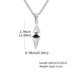 Blue Stone Geometric Pendant Necklace — Stainless Steel