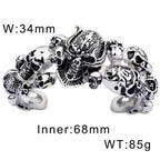 KALEN Dark Knight Stainless Steel Skull Bangle Punk Hip Hop Men's Bracelet Fashion Jewelry Halloween Decorations Birthday Gifts