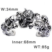 Gothic Skull Stainless Steel Bangle Bracelet — 316L