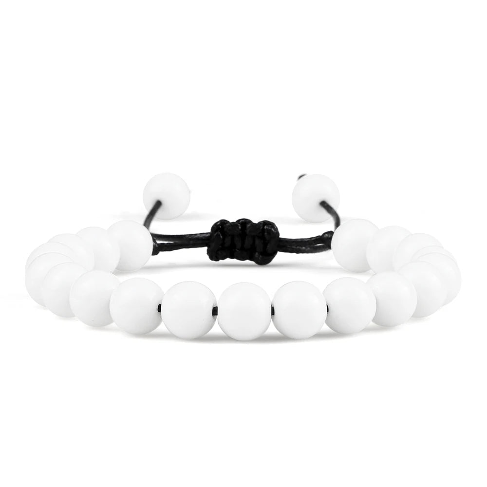 Beaded Bracelet 4 6 8mm Natural Stone Shiny Black Onyx Beads Bracelets & Bangles Adjustable Size Obsidian Wrist Jewelry