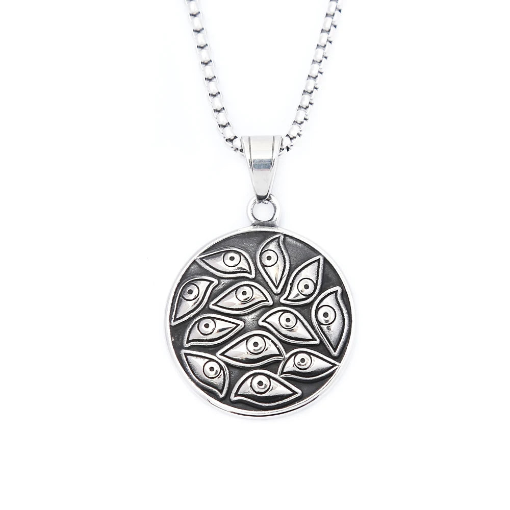 Gothic Demon Eyes Pendant — Stainless Steel