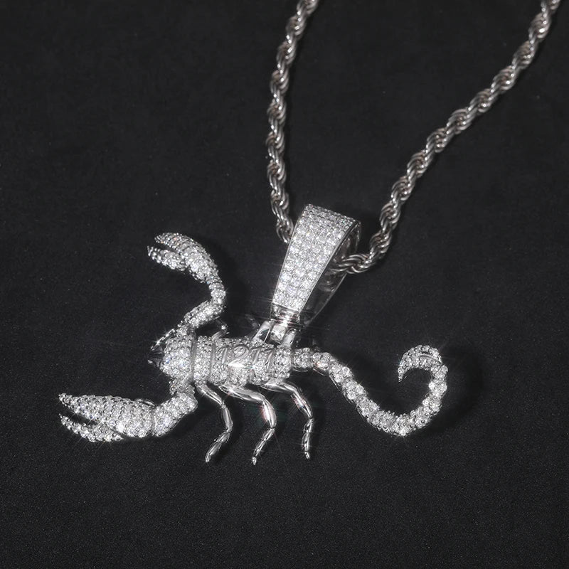 Scorpion Pendant Necklace — 20in Rope Chain Length