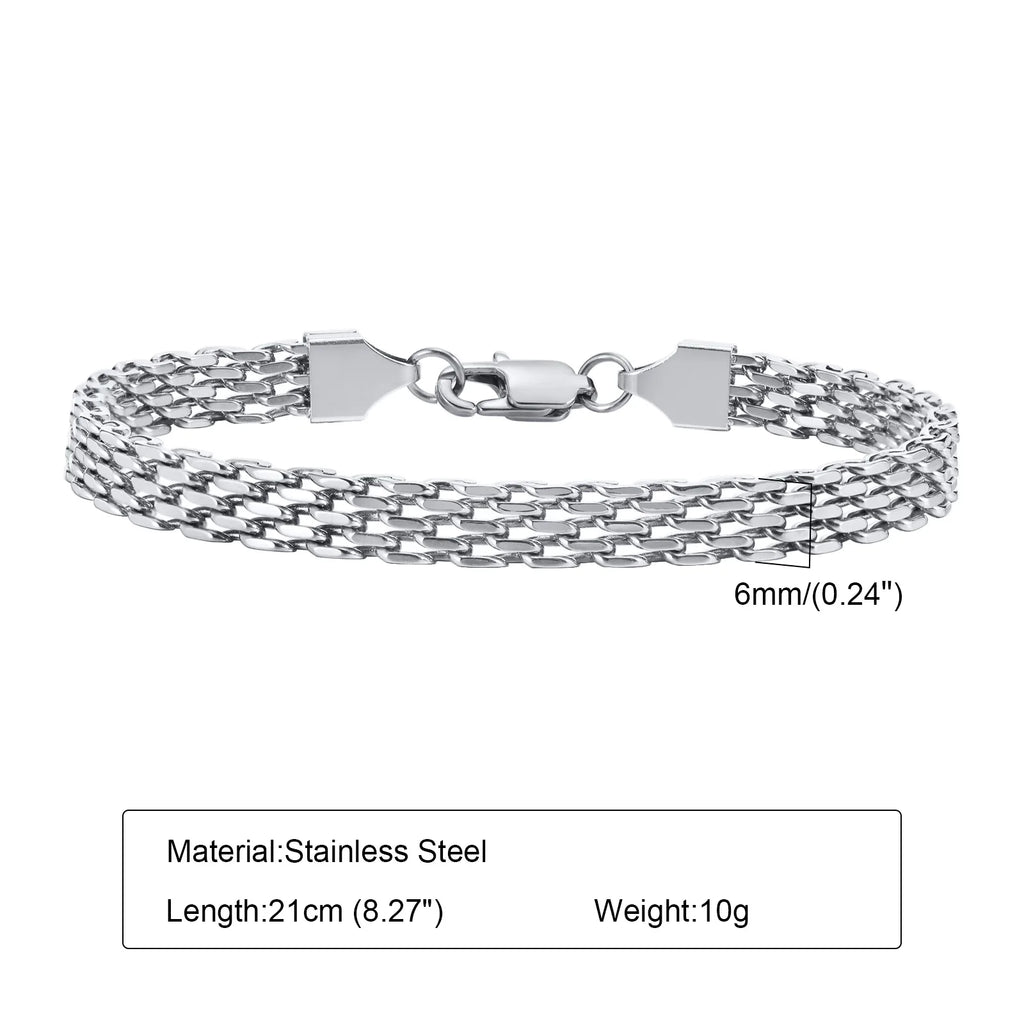 Braided Link Chain Bracelet — Silver