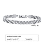 Braided Link Chain Bracelet — Silver