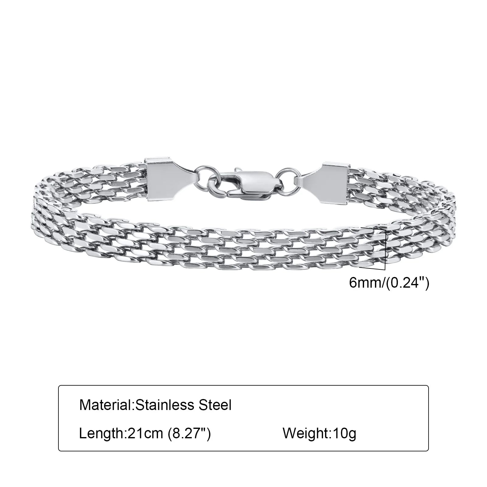 Braided Link Chain Bracelet — Silver
