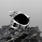 Viking Double Head Raven Huginn Muninn Ring Men's Vintage Stainless Steel Punk Hip Hop Celtic Biker Fashion Rings