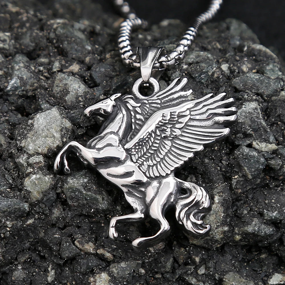 Angel Wings Greek Myth Steel Pendant Punk Vintage