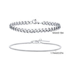 Cuban Stacked Chain Bracelet Set — Stainless Steel