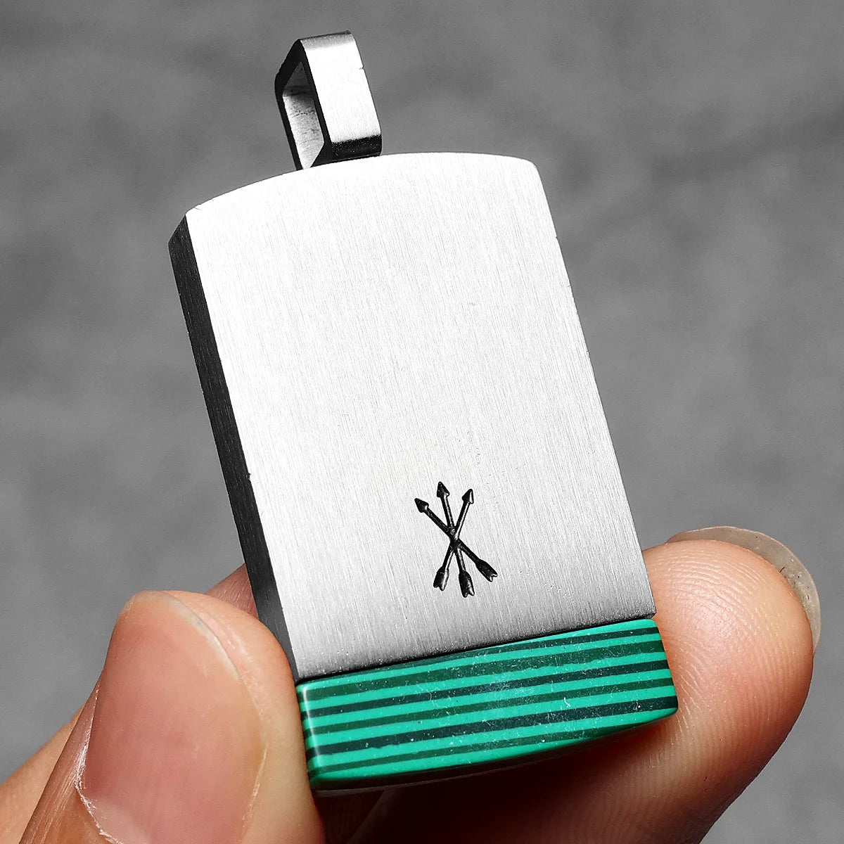 Arrow Tag Pendant Necklace — Stainless Steel