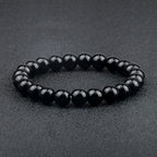 Natural Stone Bracelet Men 6/8/10mm White Black Dull Polish Matte Onyx Agates Shiny Round Beads Yoga Jewelry Bracelets