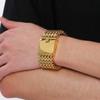 Massive 30MM Width 22CM Long Square Franco Chain Man Bracelet for Men Casting 316L Stainless Steel Men's Bracelets &