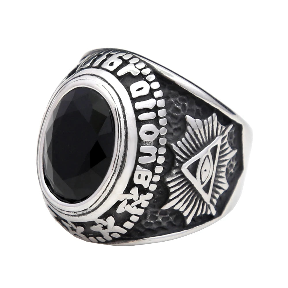 Fashion Punk Vintage Skull Ring Stainless Steel Gothic Biker Ring For Men Women Unique Viking Amulet Jewelry Gift