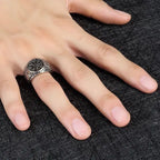 Vintage Viking Rune Signet Scandinavn Rings for Men Domineering Punk Nordic Amulet Jewelry