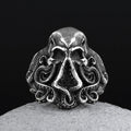 Christmas Charm Halloween Octopus Skull Punk Stainless Steel Seaman Rings Men Anel Puck Jewelry Gift for Sailor